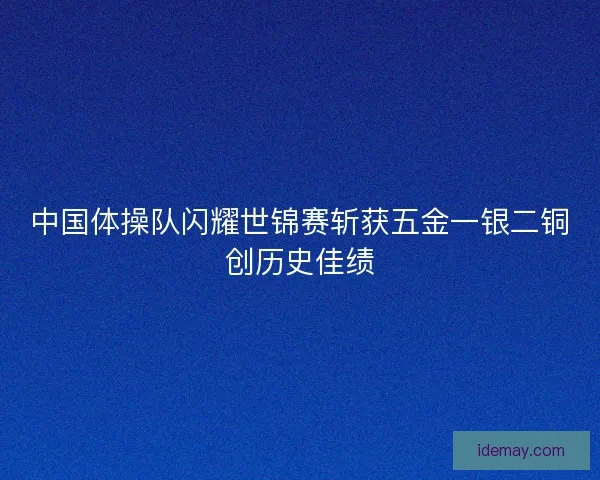 中国体操队闪耀世锦赛斩获五金一银二铜创历史佳绩